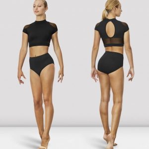 Bloch Hanae Cap Sleeve Crop Top - Black