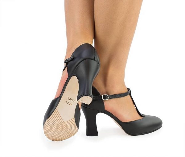 Só Dança T-BAR Character Shoe with 3 inch Heel in Black